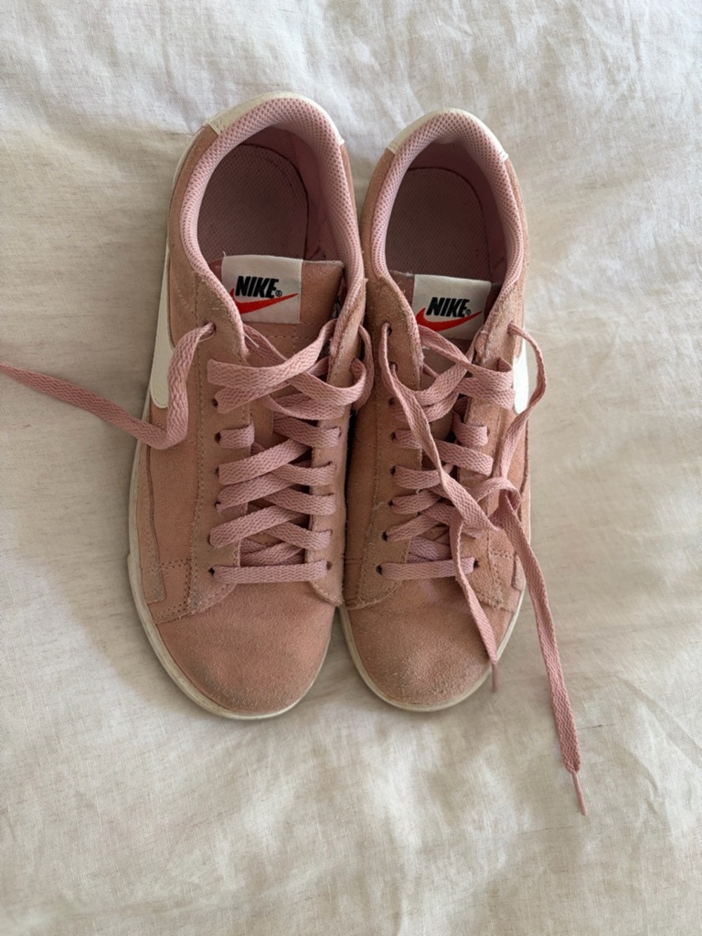 Nike Women's Blush Pink Suede Low-Top Sneakers